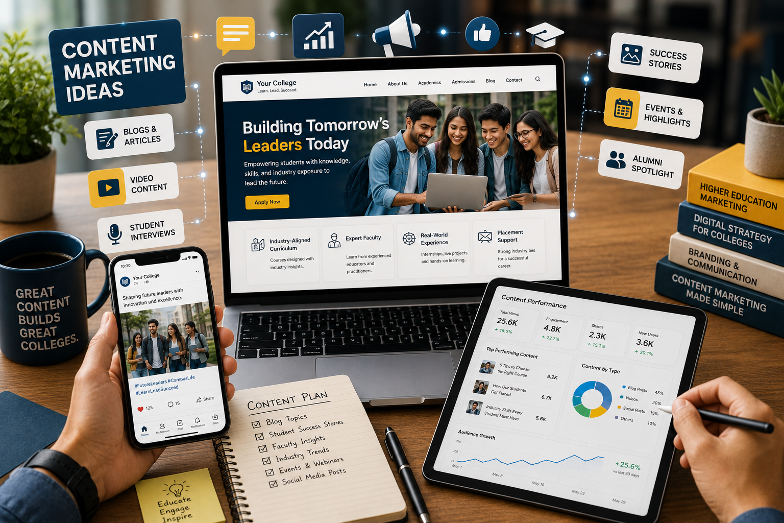 Content Marketing Ideas to Position Your College as an Industry Leader