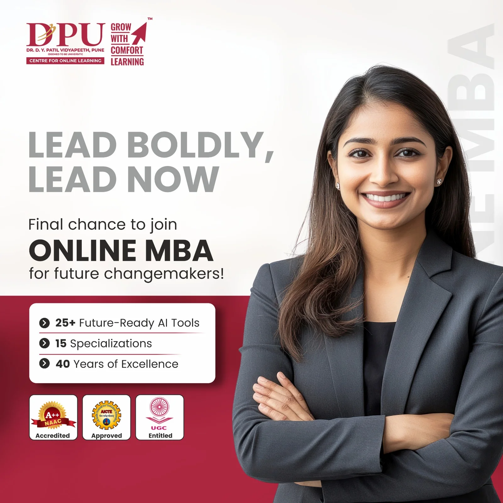University admission ad creative for DPU