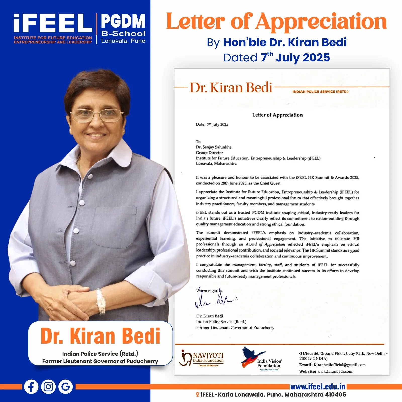 Institute promotion post design for iFEEL