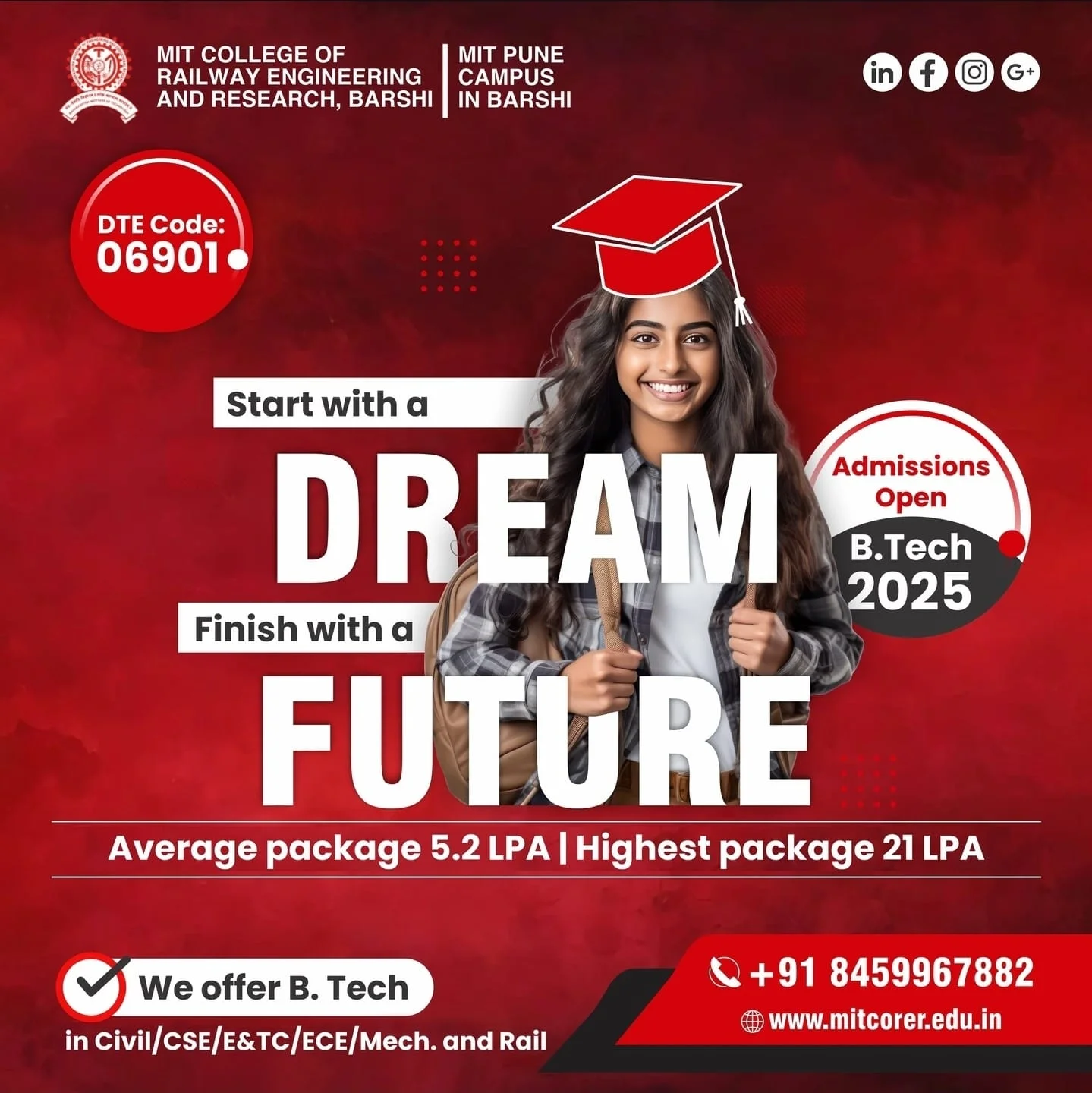 College promotion post design for MIT