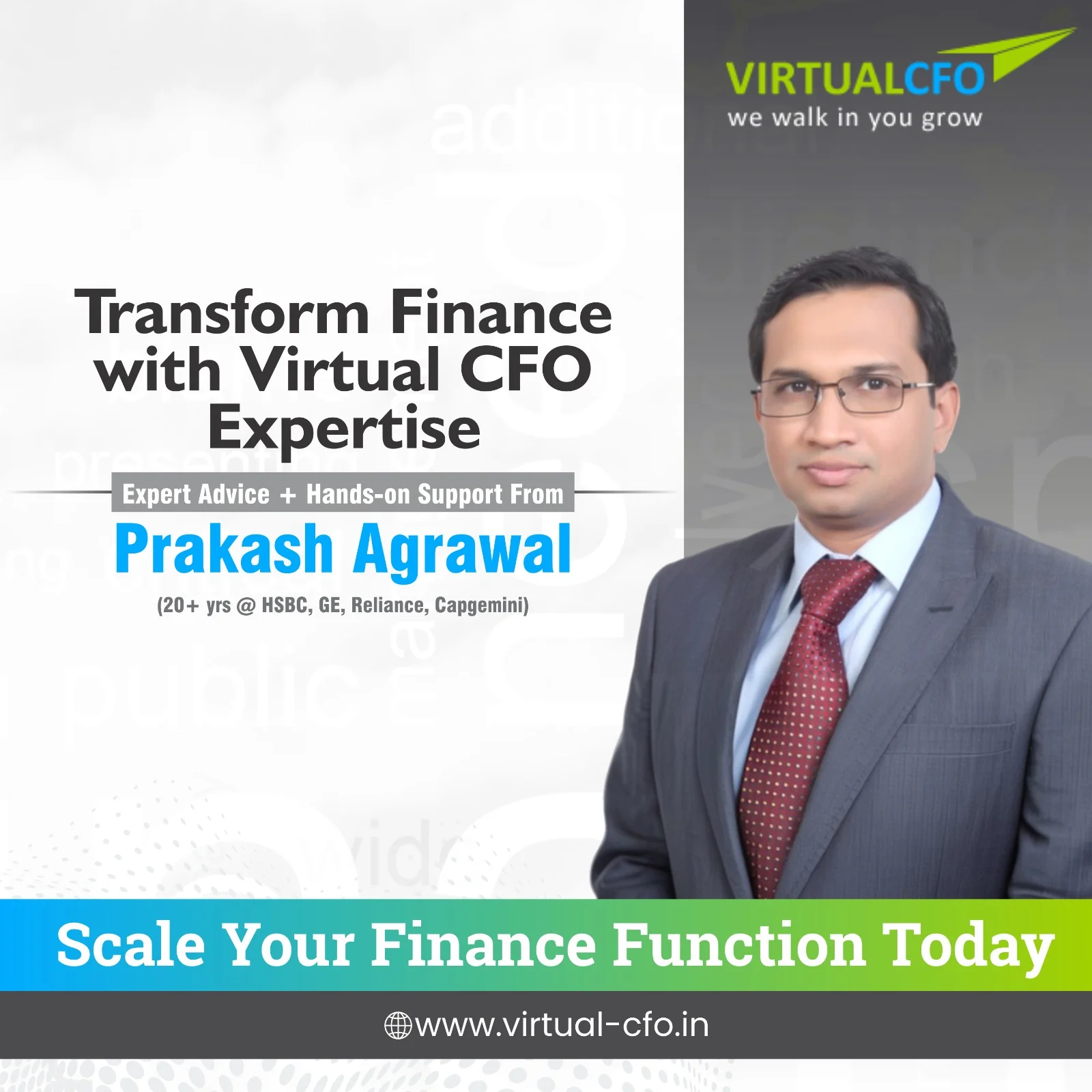 Fintech social media post design for Virtual CFO